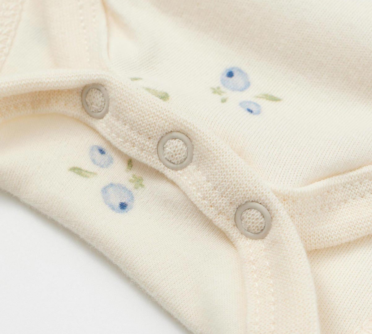 bottom of Baby Organic Kimono Long-sleeve Onesie-Blueberry