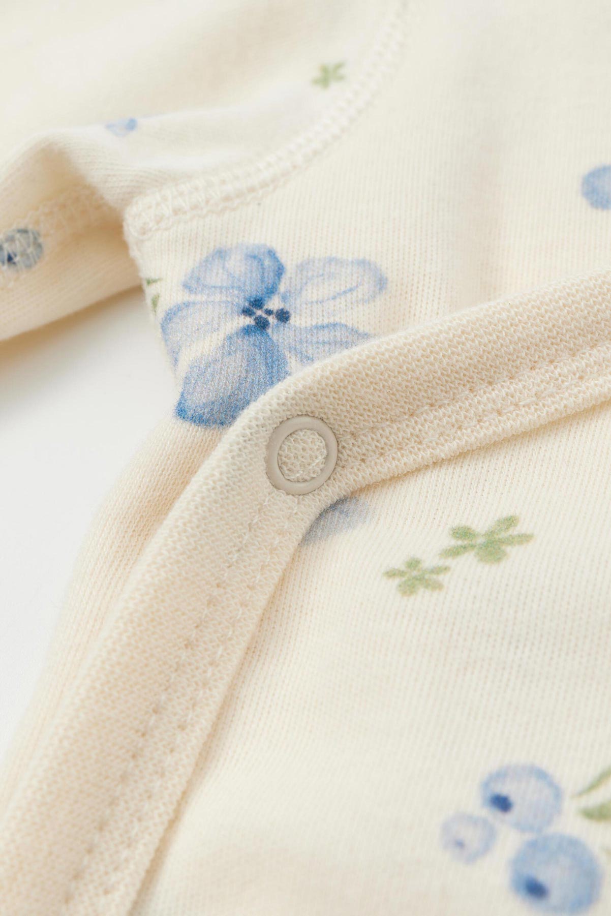 top of Baby Organic Kimono Long-sleeve Onesie-Blueberry