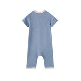 back of Baby Organic Kimono Sleeper-Blue Starry