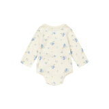 back of Baby Organic Kimono Long-sleeve Onesie-Blueberry