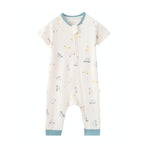 Front of Baby Organic Cotton Zip-up Sleeper-Cars