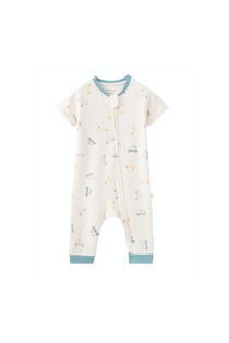 Front of Baby Organic Cotton Zip-up Sleeper-Cars