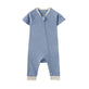 front of Baby Organic Cotton Zip-up Sleeper-Blue Starry