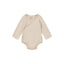 Front of Baby Organic Kimono Long-sleeve Onesie-Light Grey