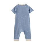 back of Baby Organic Cotton Zip-up Sleeper-Blue Starry