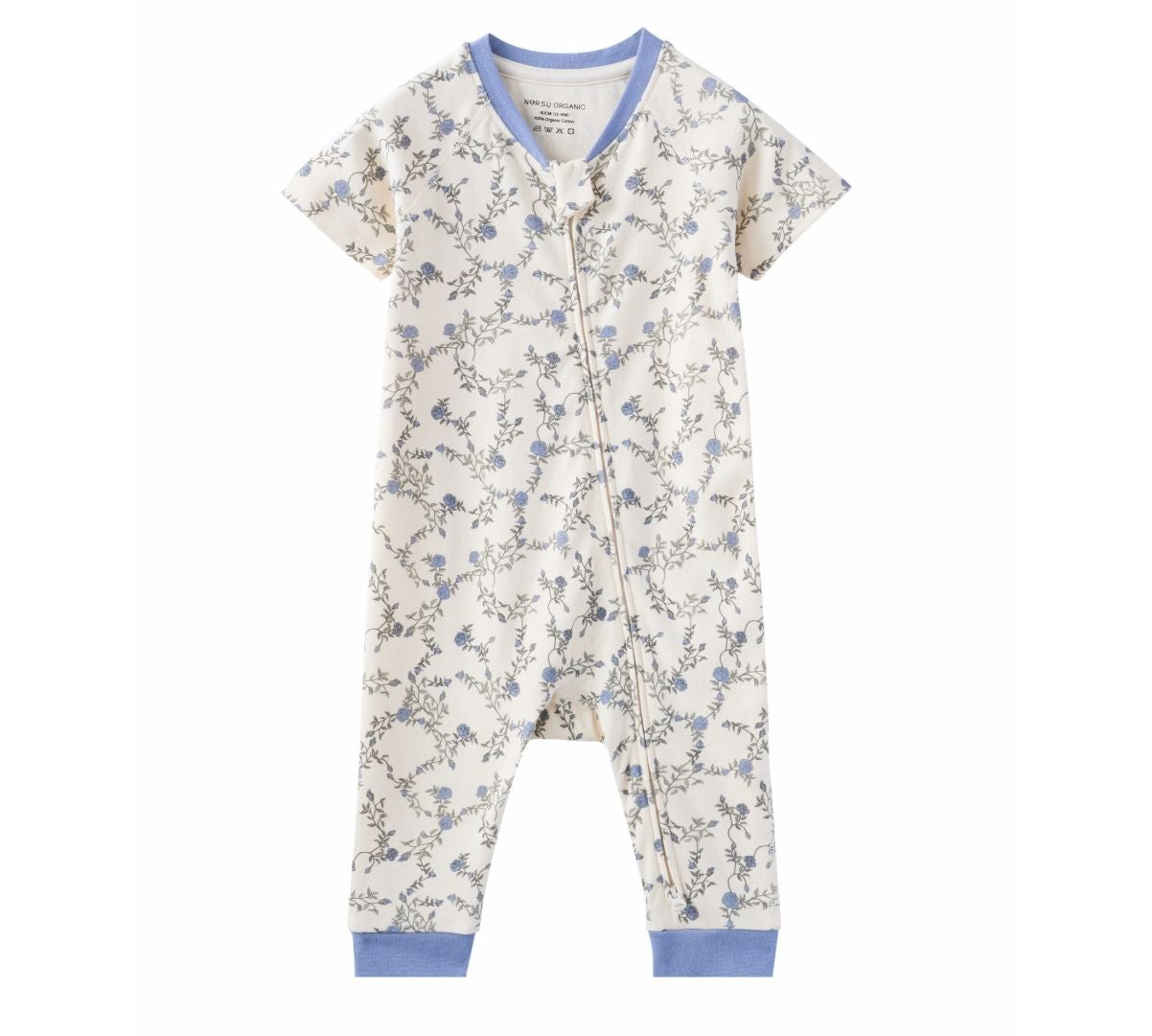 front of Baby Organic Cotton Zip-up Sleeper-Roses
