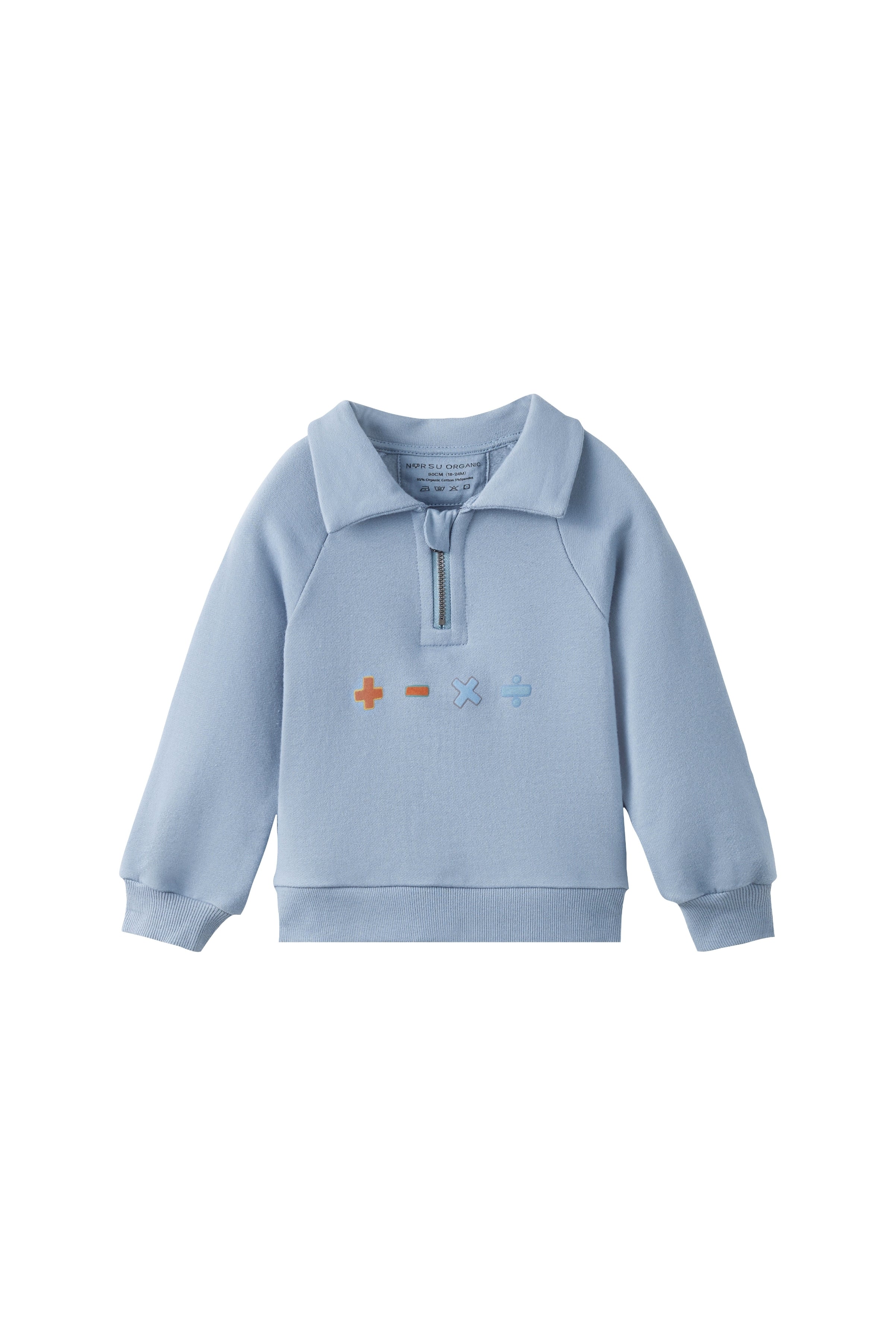 frong look of Toddler Organic Fleece Zip-up Sweatshirt-Symbols