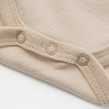Bottom button of Baby Organic Kimono Long-sleeve Onesie-Light Grey