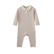 Front of  Baby Organic Cotton Collar Bodysuit-Light Grey