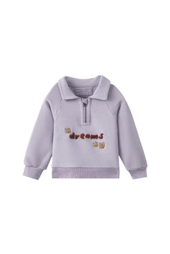 front of Toddler Organic Fleece Zip-up Sweatshirt-Dreams