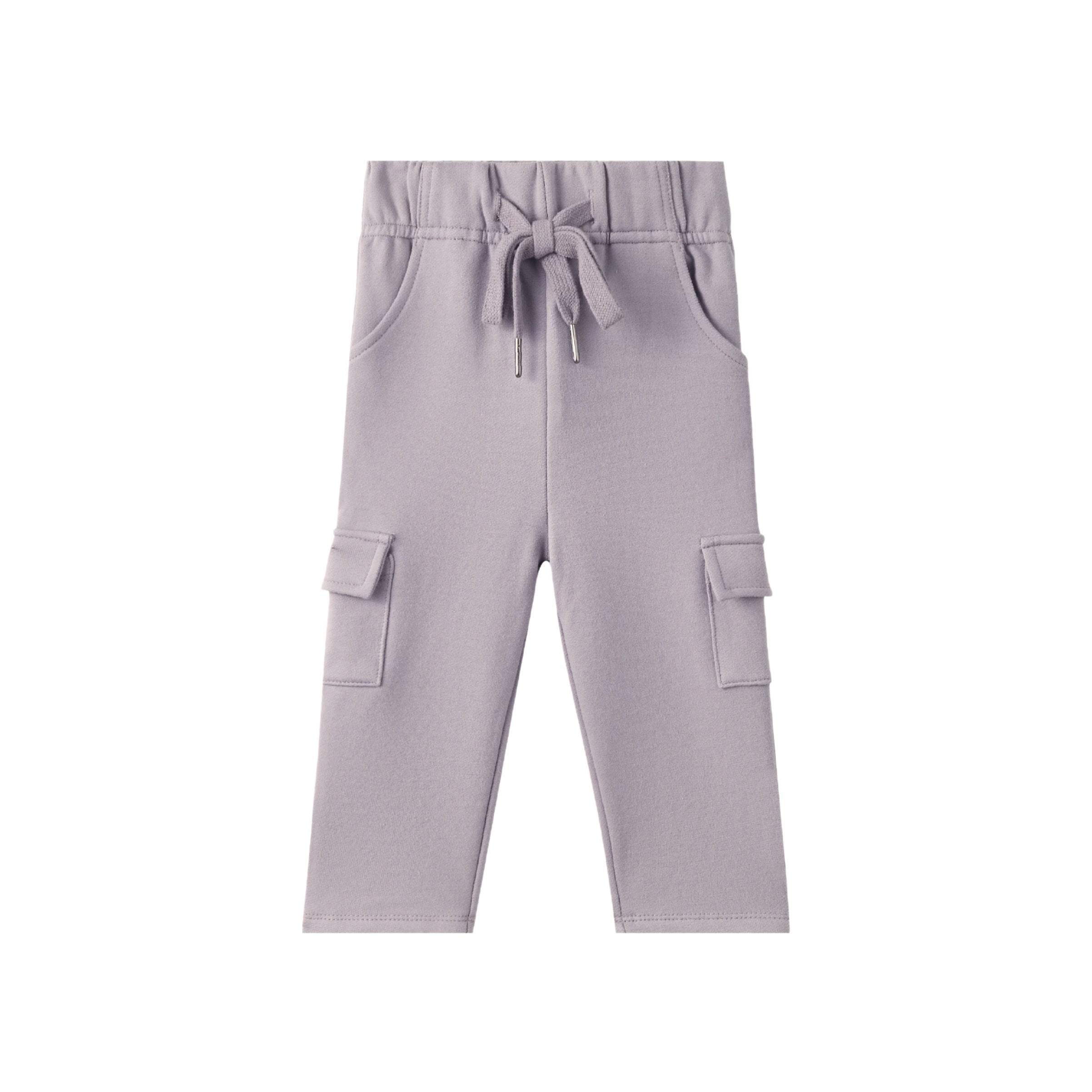 Organic Toddler Cargo Fleece Sweatpants-Grey