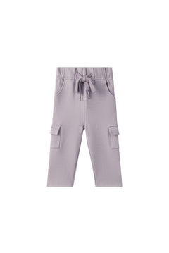 Organic Toddler Cargo Fleece Sweatpants-Grey