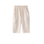 Front of Toddler Organic Cotton Cargo Pant-Beige