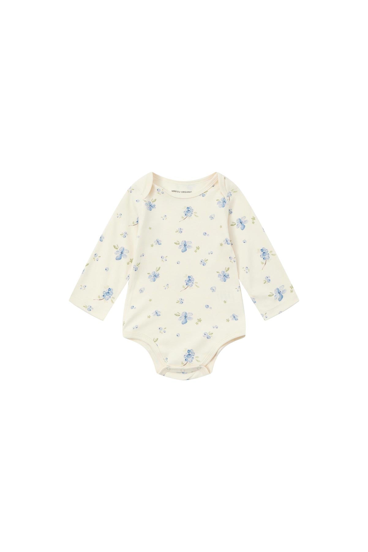Front of Baby Organic Long-sleeve Onesie-Blueberry