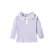 Front of Collar Long-sleeve shirt-Lilac