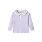 Front of Collar Long-sleeve shirt-Lilac