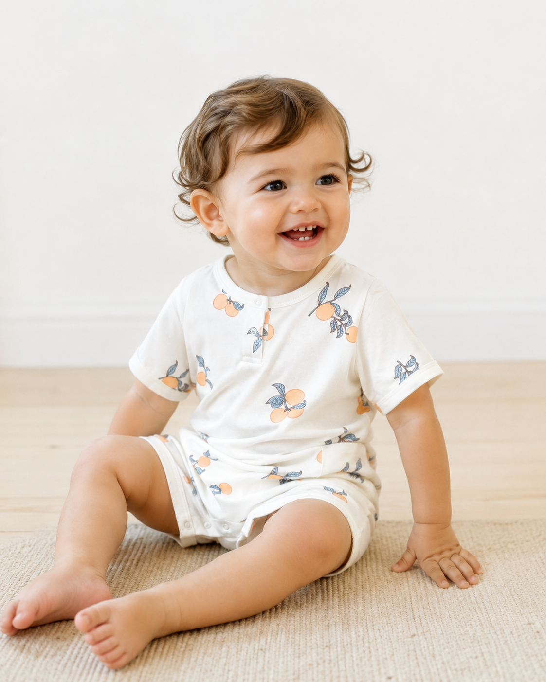 Baby_Organic_Bamboo_Romper-Clementine_model_sitting