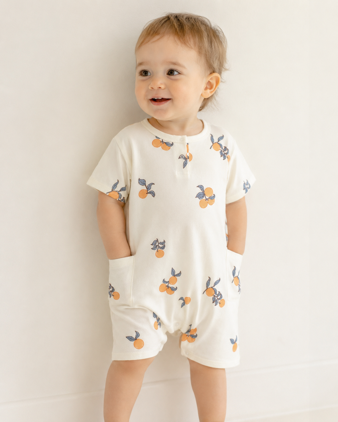 Baby_Organic_Bamboo_Romper-Clementine_model_standding
