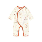 Front of Baby Organic Kimono Sleeper-Maple Leaf