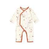 Front of Baby Organic Kimono Sleeper-Maple Leaf