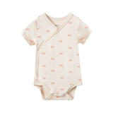 Baby Organic Kimono Short-sleeve Onesie-Bowties