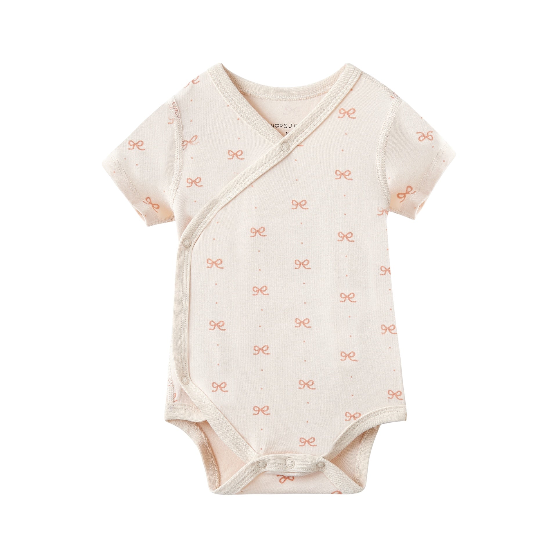 Baby Organic Kimono Short-sleeve Onesie-Bowties