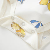 Baby Organic Kimono Short-sleeve Onesie-Lemon