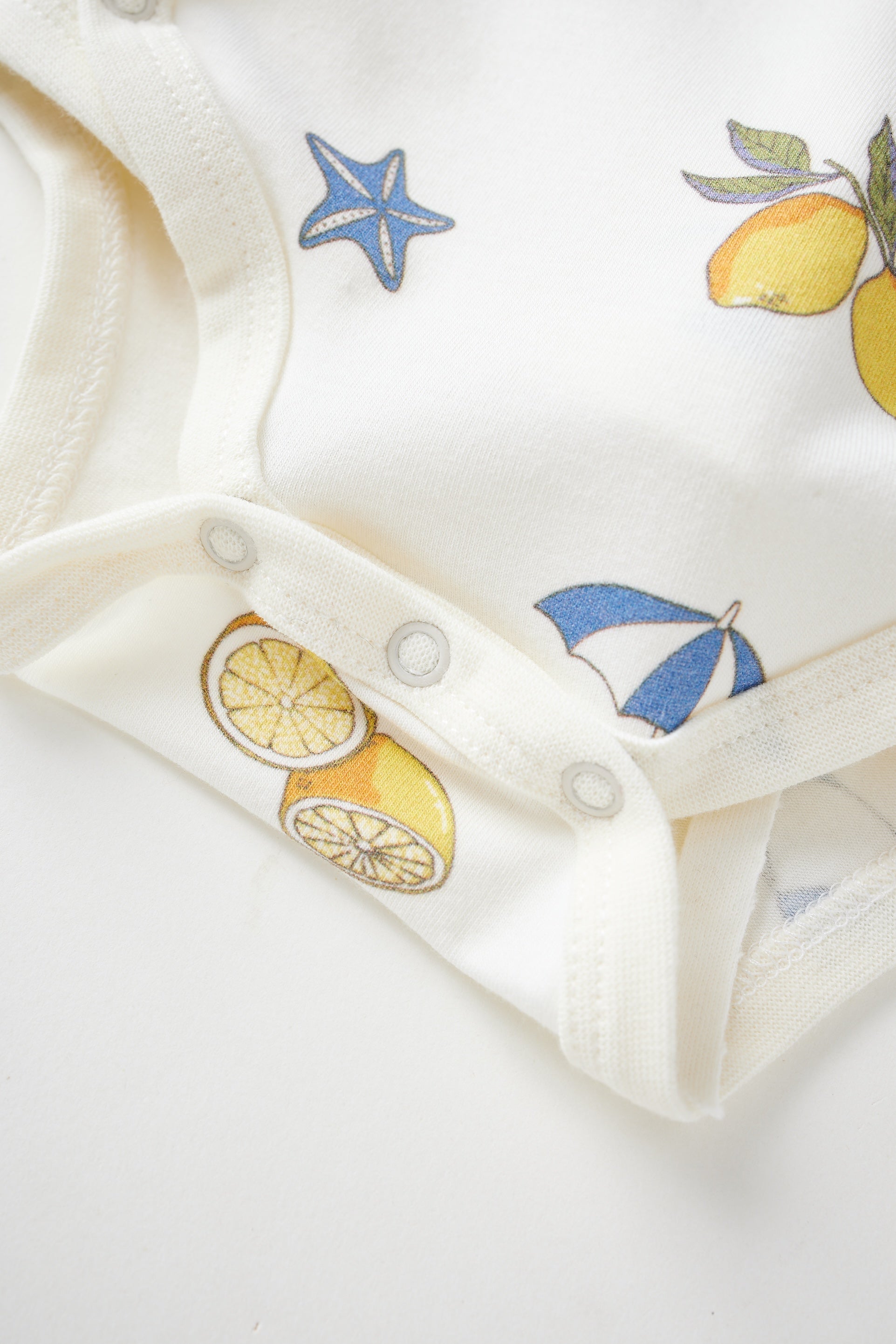 Baby Organic Kimono Short-sleeve Onesie-Lemon