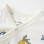 Baby Organic Kimono Short-sleeve Onesie-Lemon
