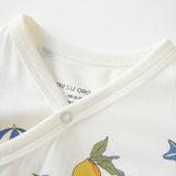 Baby Organic Kimono Short-sleeve Onesie-Lemon