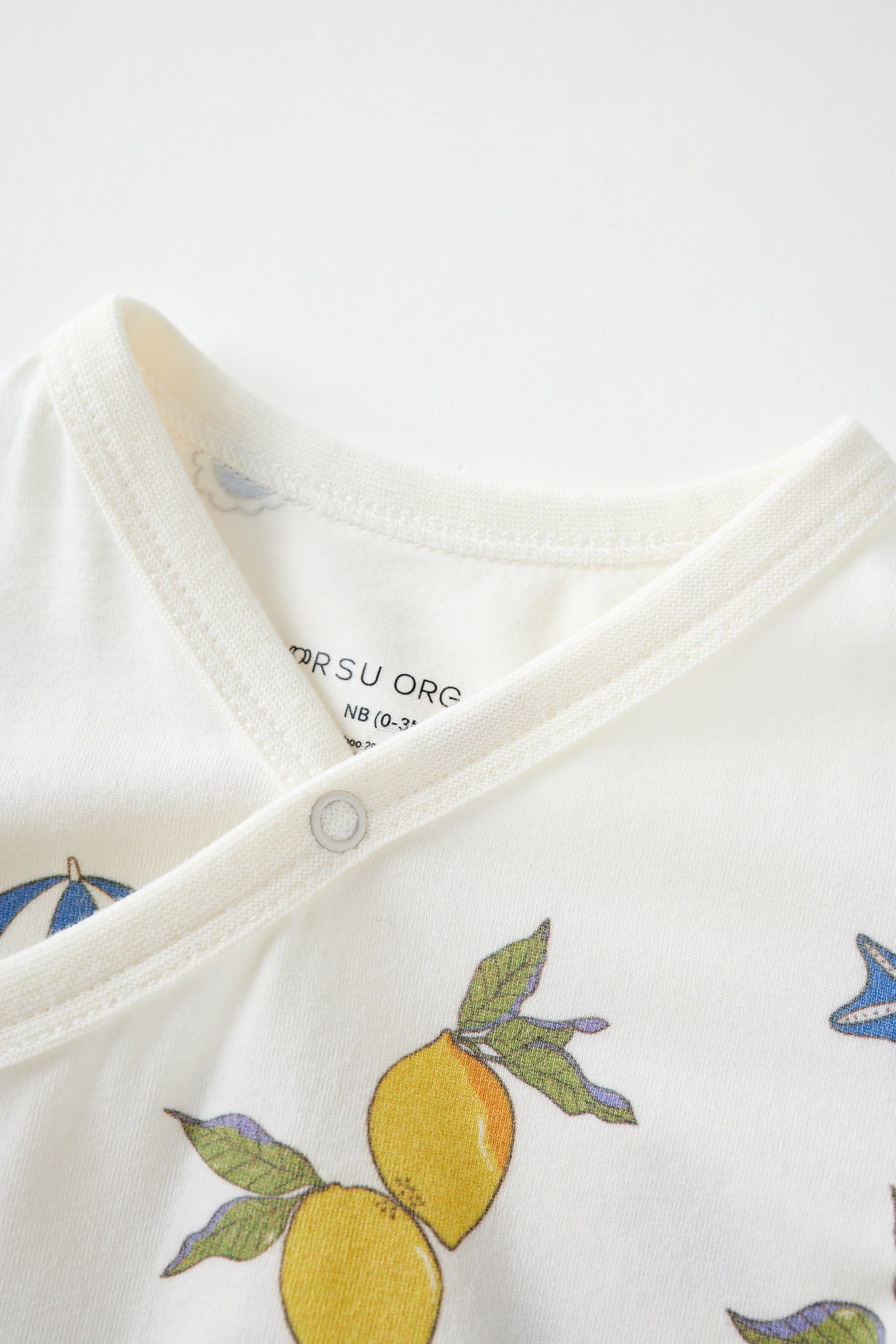 Baby Organic Kimono Short-sleeve Onesie-Lemon