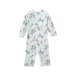 Floral patterned baby sleeper on a white background
