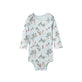 Baby onesie with elfs pattern on a white background