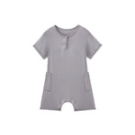 Gray baby romper on a white background