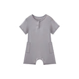 Gray baby romper on a white background