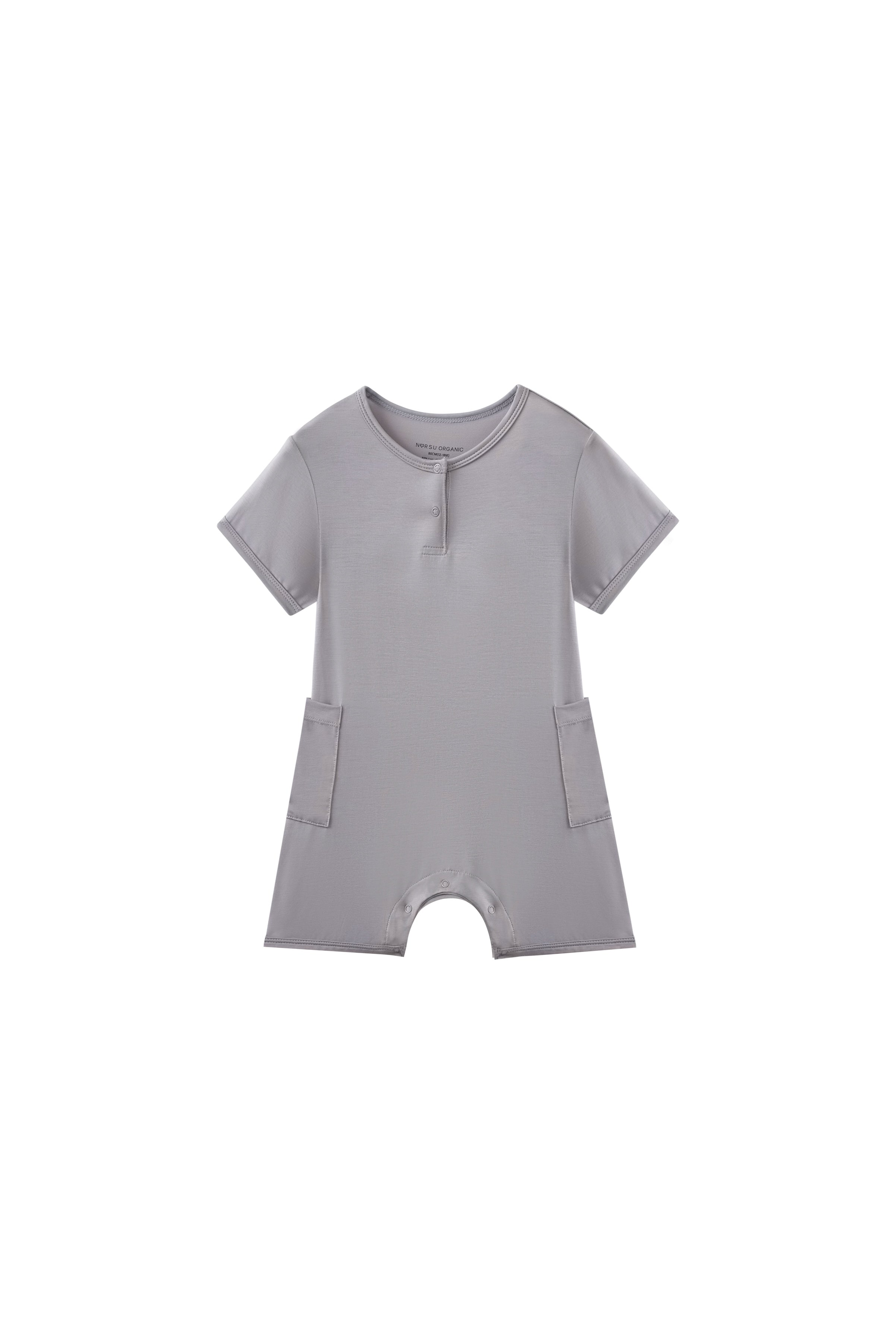 Gray baby romper on a white background