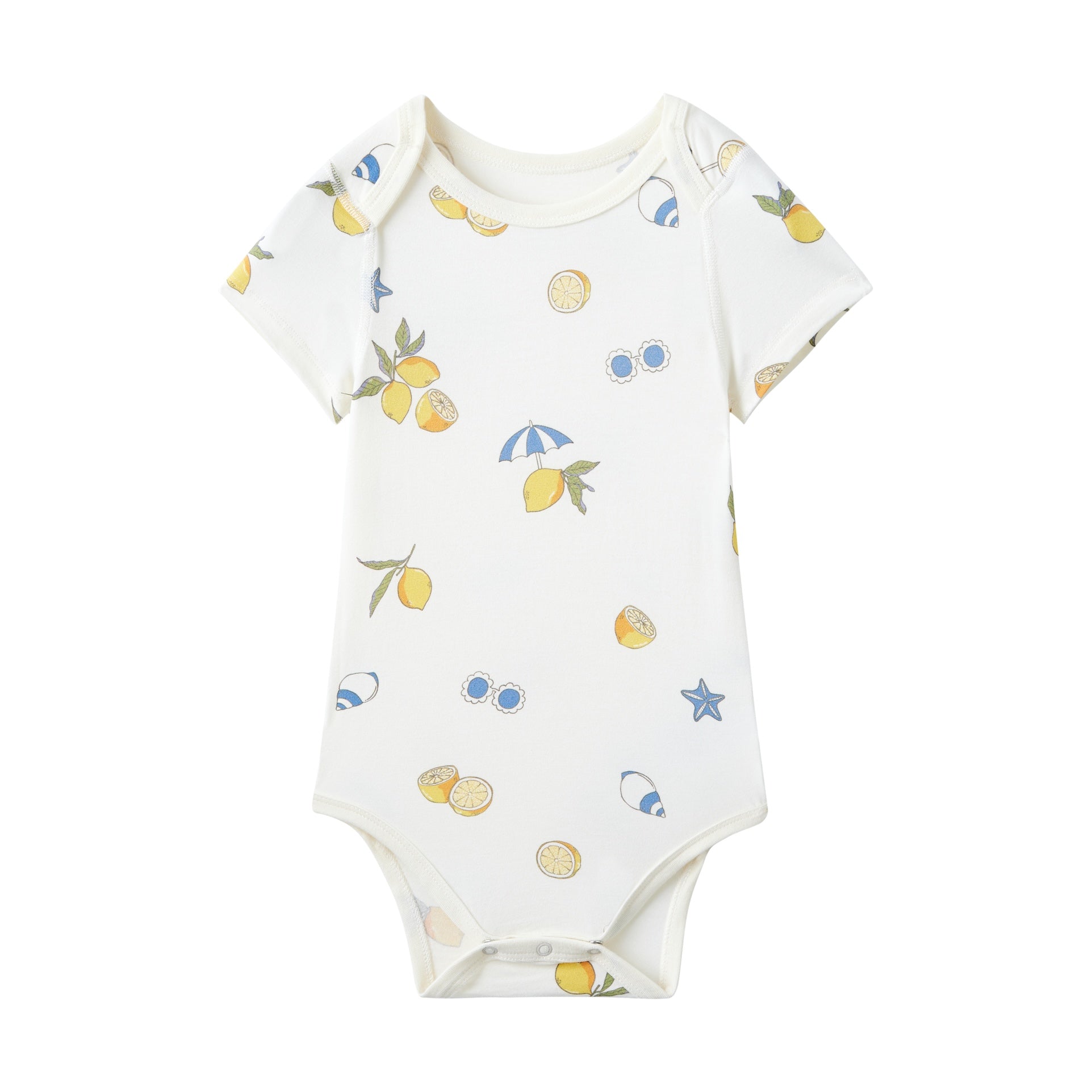 Baby Organic Short-Sleeve Onesie-Lemon