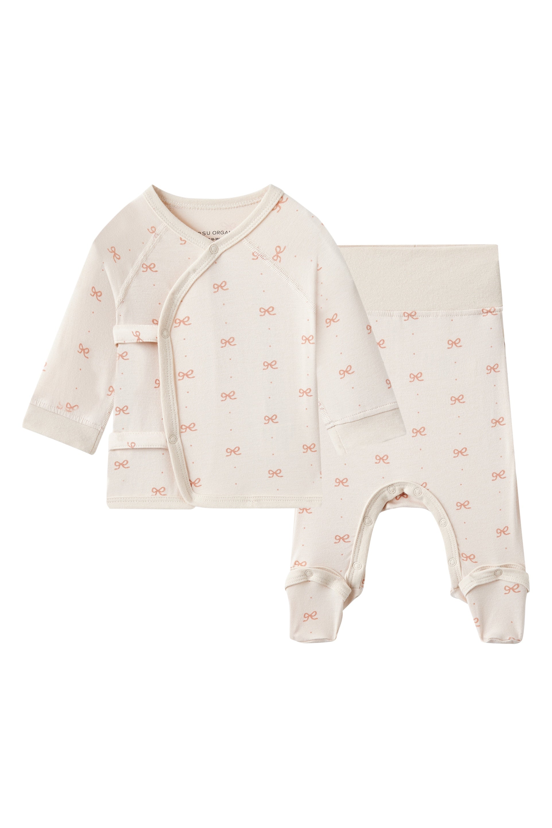 Infant Organic Bamboo Kimono Set-Bowties