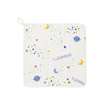 Potholder with space-themed design and 'LUNARIS' branding on a white background