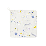 Potholder with space-themed design and 'LUNARIS' branding on a white background