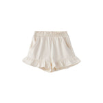 Front of Toddler Organi Ruffle Shorts-Antique White