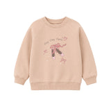 Beige sweatshirt with ballet-themed design on a white background