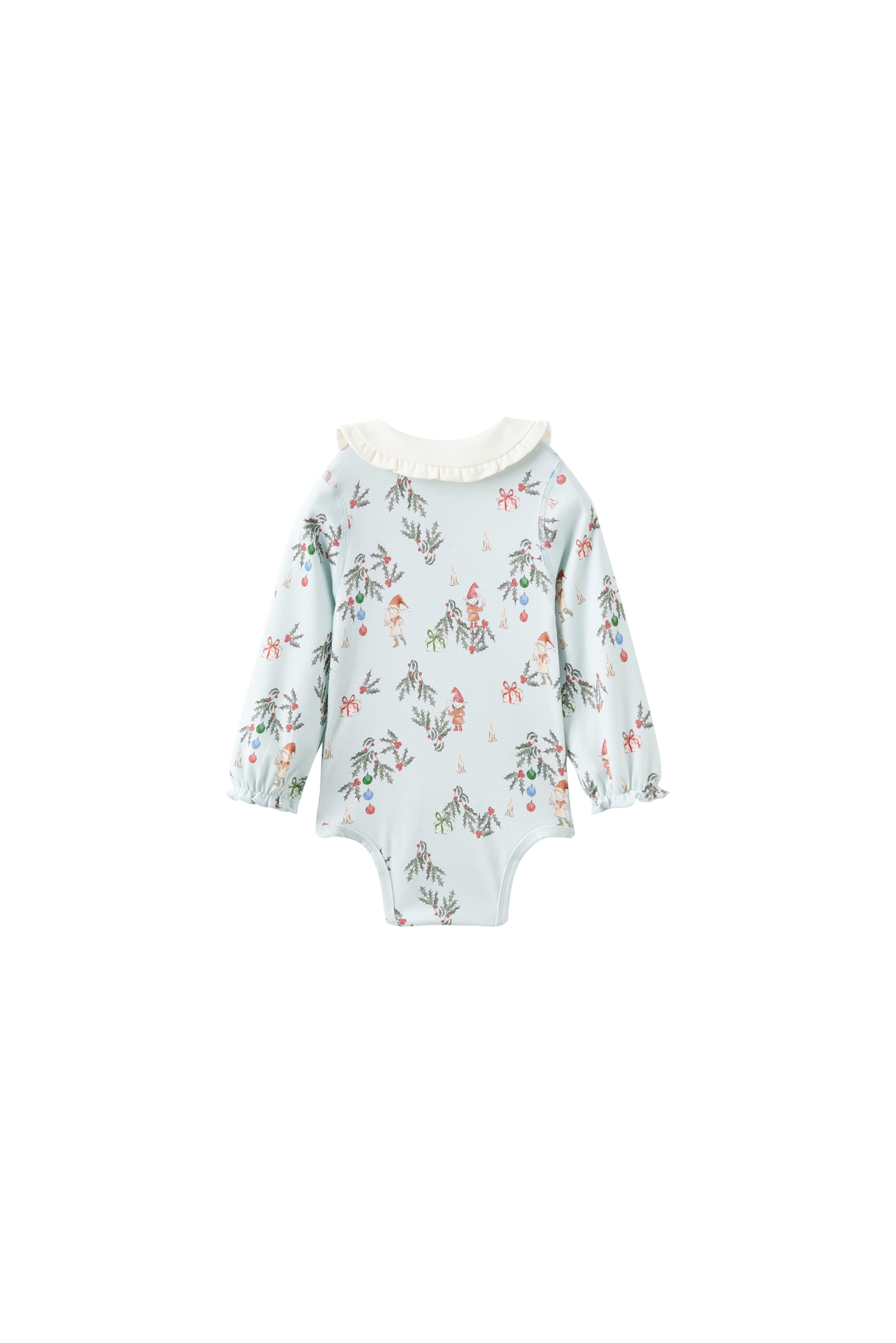 Floral-patterned baby onesie on a white background