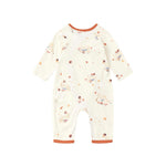 back of Baby Organic Kimono Sleeper-Maple Leaf