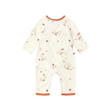 back of Baby Organic Kimono Sleeper-Maple Leaf