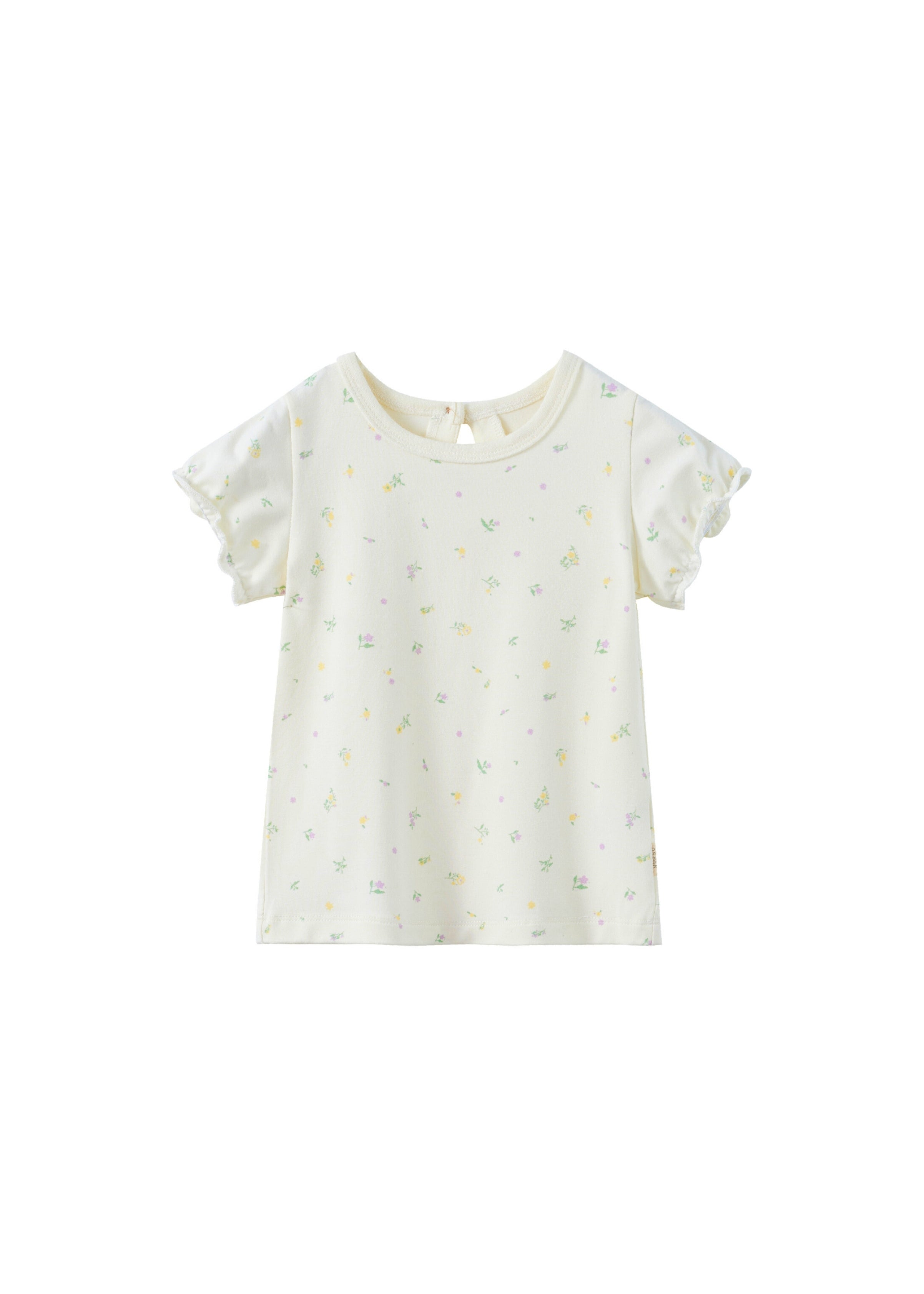 Girl Organic Bamboo Ruffle t-shirt-Floral