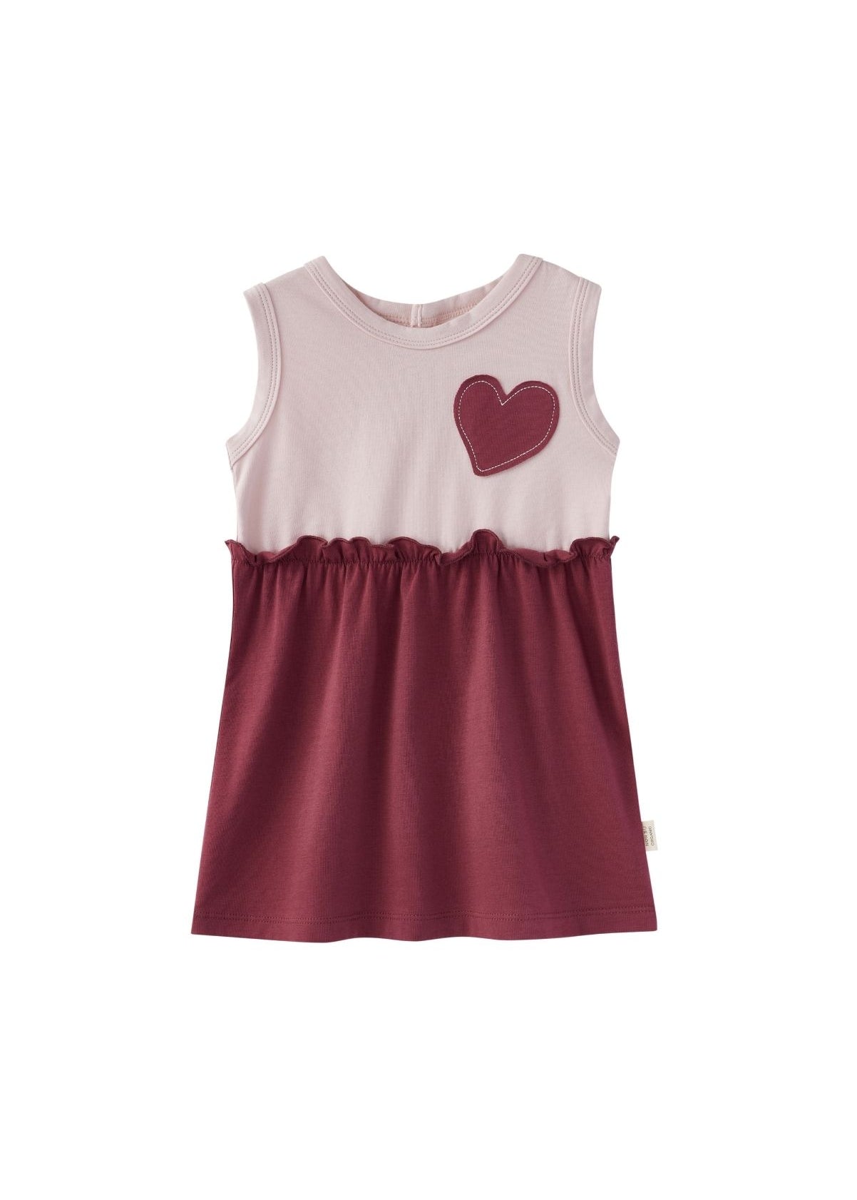 front of Girl Organic Tank-top Dress-Pinky Heart