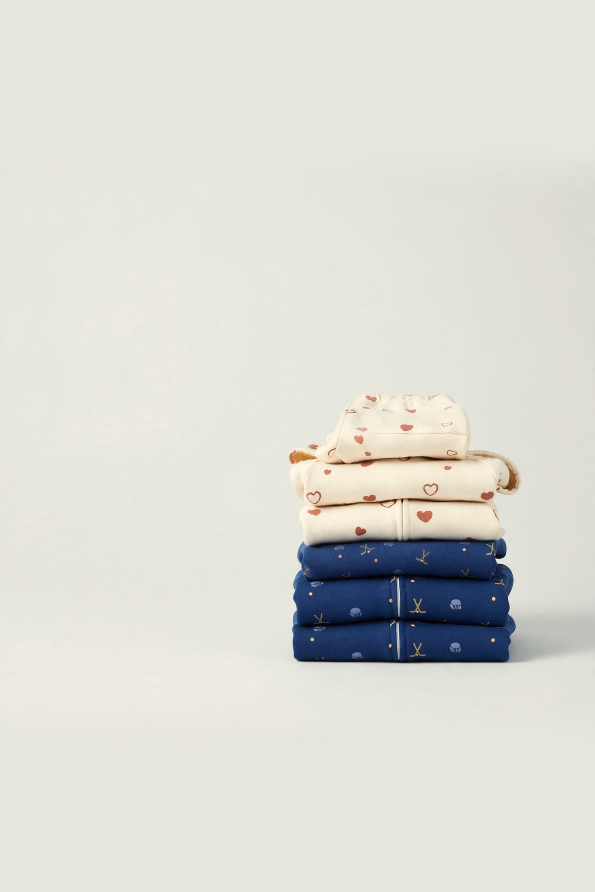 4 pieces clothing stack together
