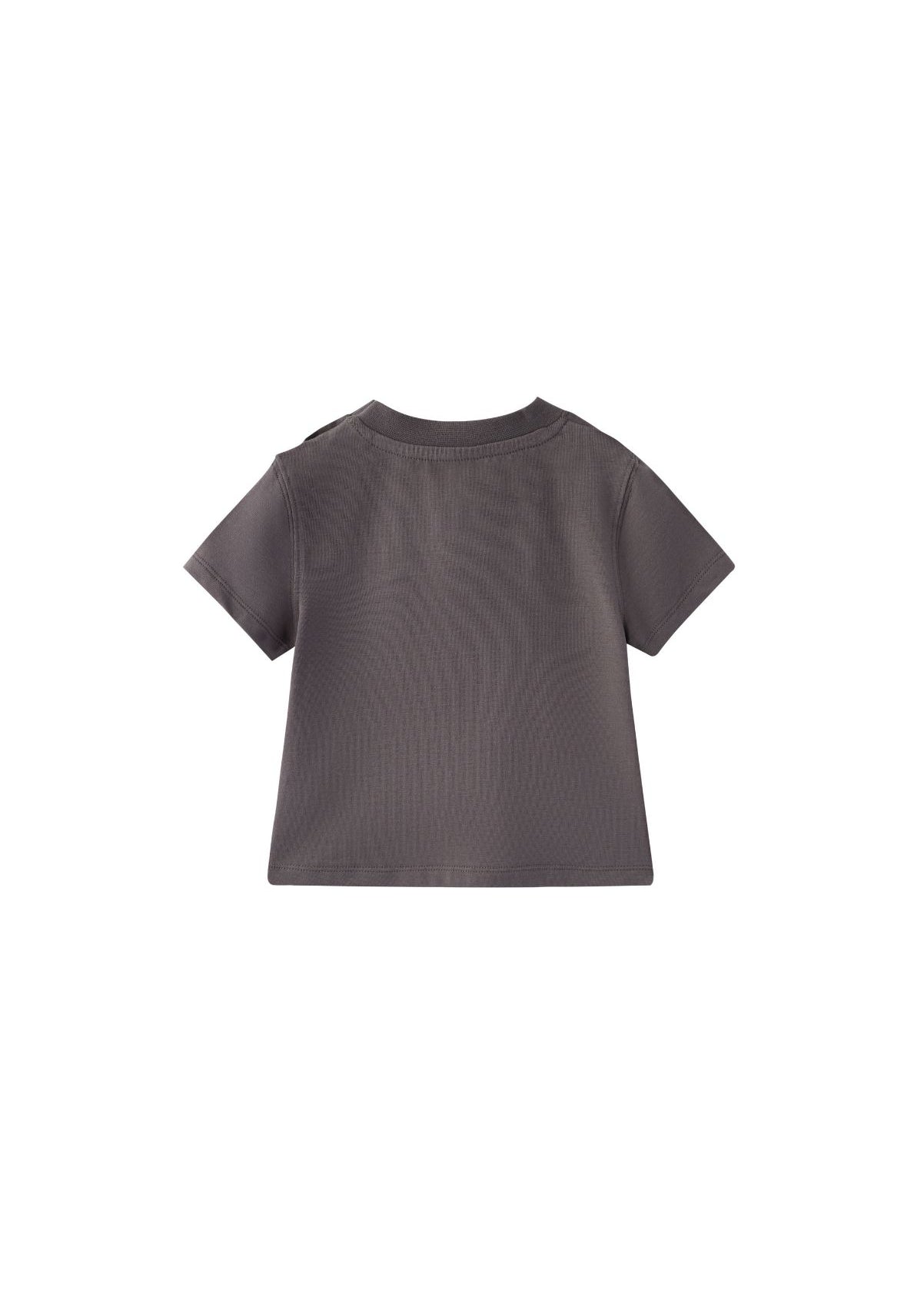 Back of Toddler Organic Cotton Pocket T-shirt-Dark grey