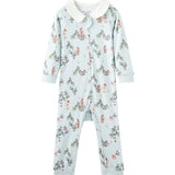 baby zip up sleeper with jolly pattern on a white background